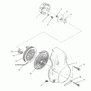 RECOIL STARTER ASSEMBLY 440 XCR 0951660 (4929112911D003)