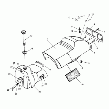 SEAT and GAS TANK ASSEMBLY 600 XCR 0951676 (4929132913A007)