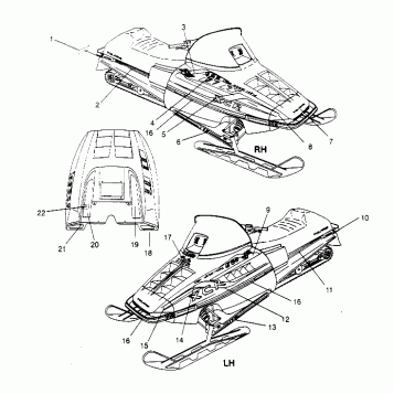 HOOD - DECALS 600 XCR 0951676 (4929132913A012)