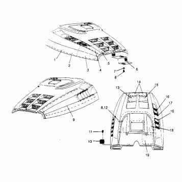 HOOD - FOAM/FOIL 600 XCR 0951676 (4929132913A013)