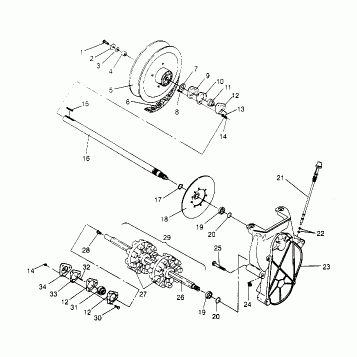 DRIVE TRAIN ASSEMBLY 600 XCR 0951676 (4929132913B010)