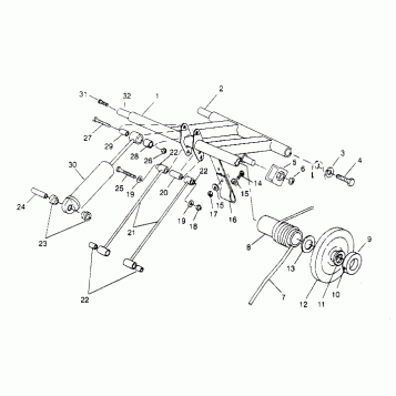 REAR TORQUE ARM ASSEMBLY 600 XCR 0951676 (4929132913B013)