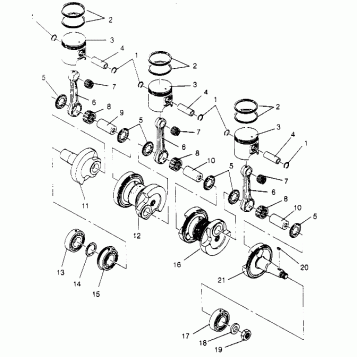 PISTON and CRANKSHAFT 600 XCR 0951676 (4929132913C010)