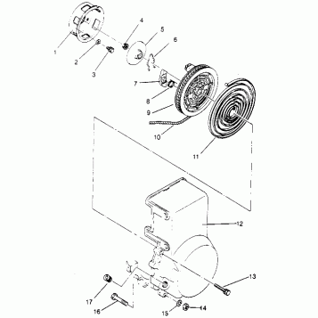 RECOIL STARTER ASSEMBLY 600 XCR 0951676 (4929132913D002)