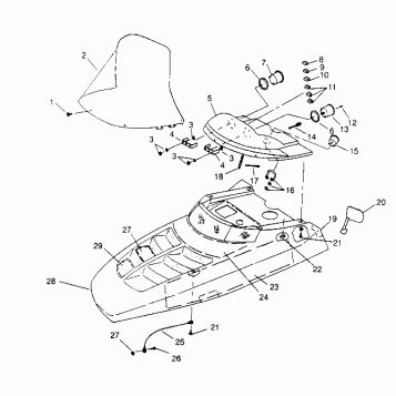 HOOD ASSEMBLY XLT TOURING 0952857 and  EUROPEAN XLT TOURING E952857 (4929172917A013)