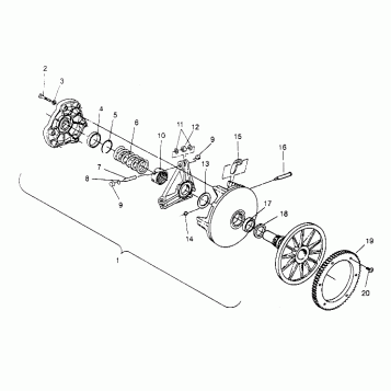 DRIVE CLUTCH XLT TOURING 0952857 and  EUROPEAN XLT TOURING E952857 (4929172917C001)