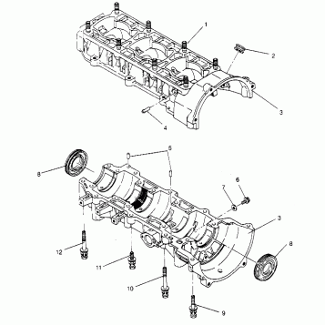 CRANKCASE ASSEMBLY XLT TOURING 0952857 and  EUROPEAN XLT TOURING E952857 (4929172917C007)