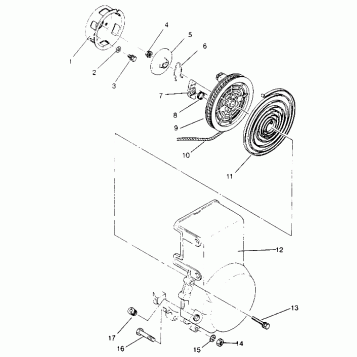 RECOIL STARTER ASSEMBLY XLT TOURING 0952857 and  EUROPEAN XLT TOURING E9528 (4929172917D001)