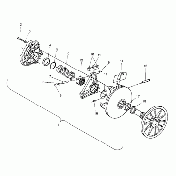 DRIVE CLUTCH ASSEMBLY 500 CARB 0952764 (4929192919B013)