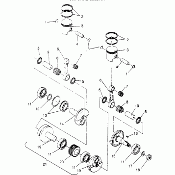 PISTON and CRANKSHAFT 500 CARB 0952764 (4929192919C008)