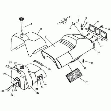 SEAT and GAS TANK 440 XCR SP 0961760 (4931583158A007)