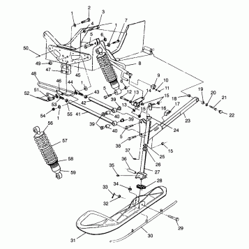 FRONT SUSPENSION and SKI 440 XCR SP 0961760 (4931583158B001)