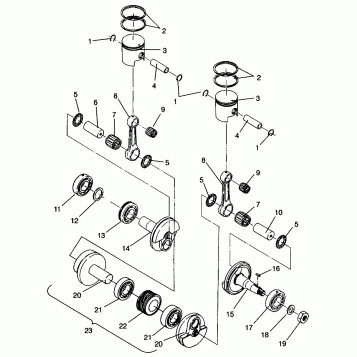 PISTON and CRANKSHAFT 440 XCR SP 0961760 (4931583158C010)