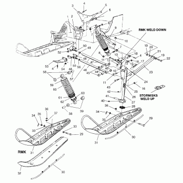 FRONT SUSPENSION and SKI Storm 0965782, Storm SKS 0965582, Euro Storm E9657 (4931593159B004)
