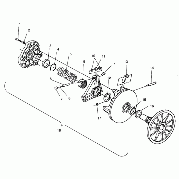 DRIVE CLUTCH ASSEMBLY Storm 0965782, Storm SKS 0965582,  Euro Storm E965782 (4931593159C008)