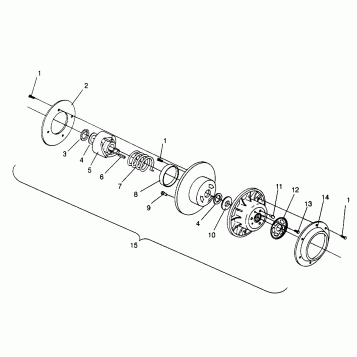 DRIVEN CLUTCH ASSEMBLY Storm 0965782, Storm SKS 0965582,  Euro Storm E96578 (4931593159C009)