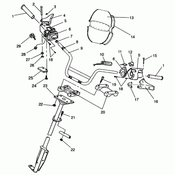 STEERING - HANDLEBAR WIDETRAK GT 0962061 and EUROPEAN WIDETRAK GT E962061 (4931623162A014)