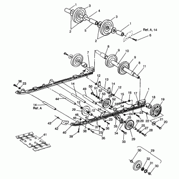 SUSPENSION ASSEMBLY WIDETRAK GT 0962061 and EUROPEAN WIDETRAK GT E962061 (4931623162B006)
