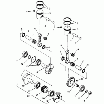 PISTON and CRANKSHAFT WIDETRAK GT 0962061 and EUROPEAN WIDETRAK GT E962061 (4931623162C009)