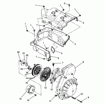 BLOWER HOUSING & RECOIL STARTER WIDETRAK GT 0962061 and EUROPEAN WIDETRAK G (4931623162C011)