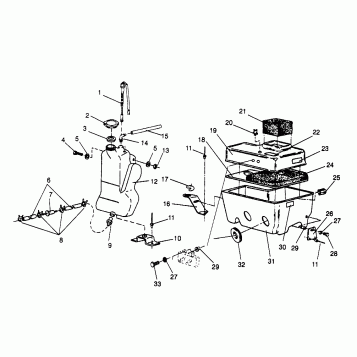 OIL TANK / AIR BOX ASSEMBLY WIDETRAK LX 0962064 and EUROPEAN WIDETRAK LX E9 (4931643164C005)