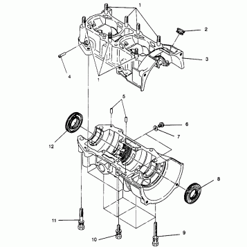 CRANKCASE WIDETRAK LX 0962064 and EUROPEAN WIDETRAK LX E962064 (4931643164C008)