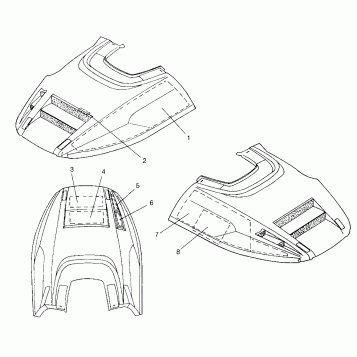 HOOD - FOAM/FOIL LITE 0963433, EURO LITE E963433 and LITE DELUXE 0963431 (4931663166A013)
