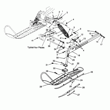 FRONT SUSPENSION and SKI LITE 0963433, EURO LITE E963433 and LITE DELUXE 09 (4931663166B001)
