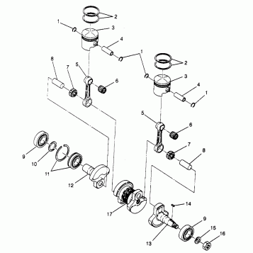 PISTON and CRANKSHAFT LITE 0963433, EURO LITE E963433 and LITE DELUXE 09634 (4931663166C006)