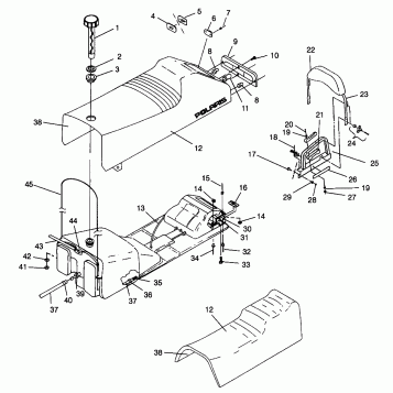 SEAT and GAS TANK TRAIL 0962761, TRAIL TOURING 0962262, and EUROPEAN TRAIL (4931763176A008)