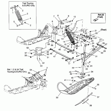 FRONT SUSPENSION and SKI TRAIL 0962761, TRAIL TOURING 0962262, and EUROPEAN (4931763176B001)