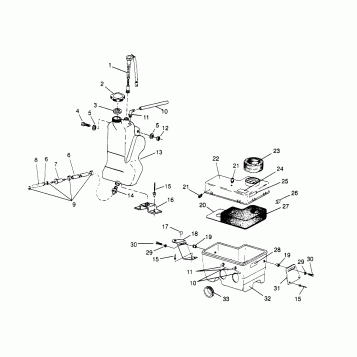 OIL TANK / AIR BOX  TRAIL 0962761, TRAIL TOURING 0962262,  and EUROPEAN TRA (4931763176C013)