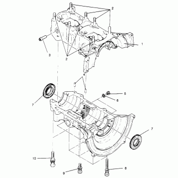 CRANKCASE  TRAIL 0962761, TRAIL TOURING 0962262,  and EUROPEAN TRAIL TOURIN (4931763176C014)