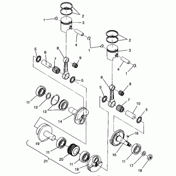 PISTON and CRANKSHAFT TRAIL 0960761, TRAIL TOURING 0960262 and EUROPEAN TRA (4931763176D002)