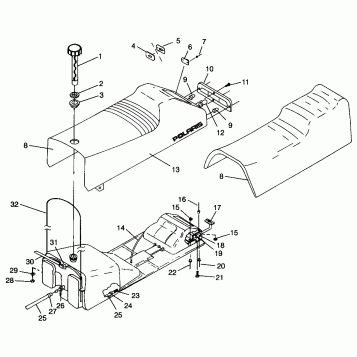 SEAT and GAS TANK XLT RMK 0960956, XLT SKS 0960556 and EUROPEAN XLT SKS E96 (4931813181A007)