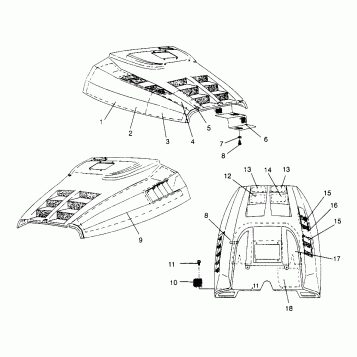 HOOD - FOAM/FOIL XLT RMK 0960956, XLT SKS 0960556, and EUROPEAN XLT SKS E96 (4931813181A014)