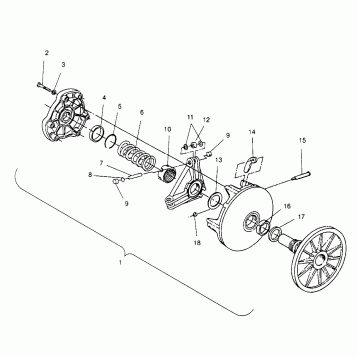 DRIVE CLUTCH XLT RMK 0960956, XLT SKS 0960556  and EUROPEAN XLT SKS E960556 (4931813181C003)