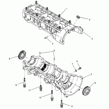 CRANKCASE XLT RMK 0960956, XLT SKS 0960556  and EUROPEAN XLT SKS E960556 (4931813181C008)