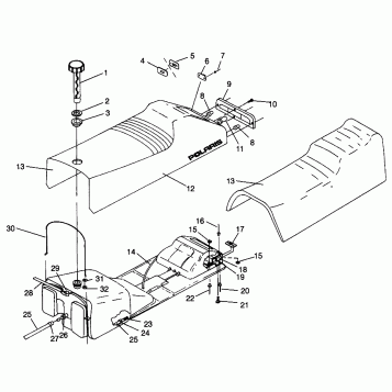 SEAT and GAS TANK 500 CARB 0962764, 500 CARB SKS 0962564,  EUROPEAN 500 CAR (4931873187A007)