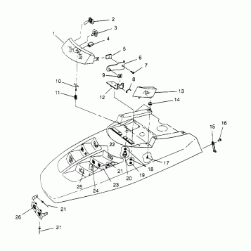 HOOD - HEADLIGHT ASSEMBLY 500 CARB 0962764, 500 CARB SKS 0962564, 500 CARB (4931873187A011)