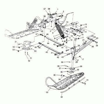 FRONT SUSPENSION and SKI 500 CARB 0962764 (4931873187A013)
