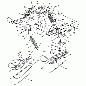 FRONT SUSPENSION and SKI 500 CARB SKS 0962564,  EUROPEAN 500 CARB SKS E9625 (4931873187B001)