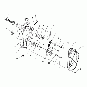 CHAINCASE ASSEMBLY 500 CARB 0962764, 500 CARB SKS 0962564,  500 CARB SKS E9 (4931873187B011)