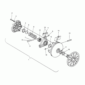 DRIVE CLUTCH ASSEMBLY 500 CARB 0962764, 500 CARB SKS 0962564,  500 CARB SKS (4931873187C006)
