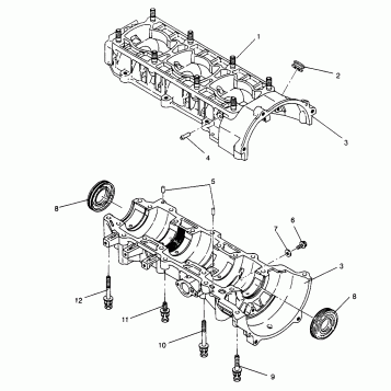 CRANKCASE XLT TOURING 0963357 and EUROPEAN XLT TOURING E963357 (4931923192C007)