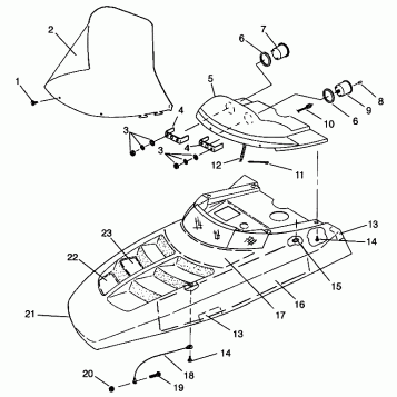 HOOD 500 EFI SKS 0962574,  500 EFI RMK 0962974, and EUROPEAN 500 EFI SKS E9 (4931983198A011)