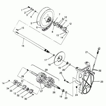 DRIVE TRAIN 500 EFI SKS 0962574, 500 EFI RMK 0962974, and EUROPEAN 500 EFI (4931983198B009)