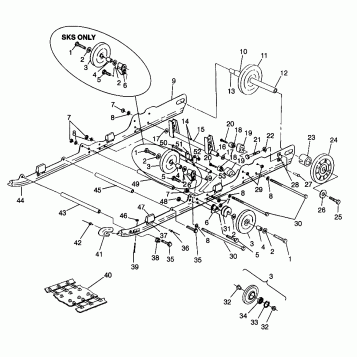 SUSPENSION 500 EFI SKS 0962574, 500 EFI RMK 0962974, and EUROPEAN 500 EFI S (4931983198B010)