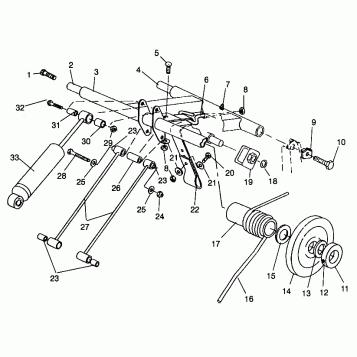REAR TORQUE ARM 500 EFI SKS 0962574, 500 EFI RMK 0962974, and EUROPEAN 500 (4931983198B014)