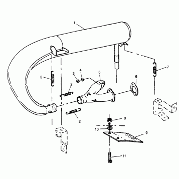 EXHAUST SYSTEM 500 EFI SKS 0962574, 500 EFI RMK 0962974, and EUROPEAN 500 E (4931983198C004)